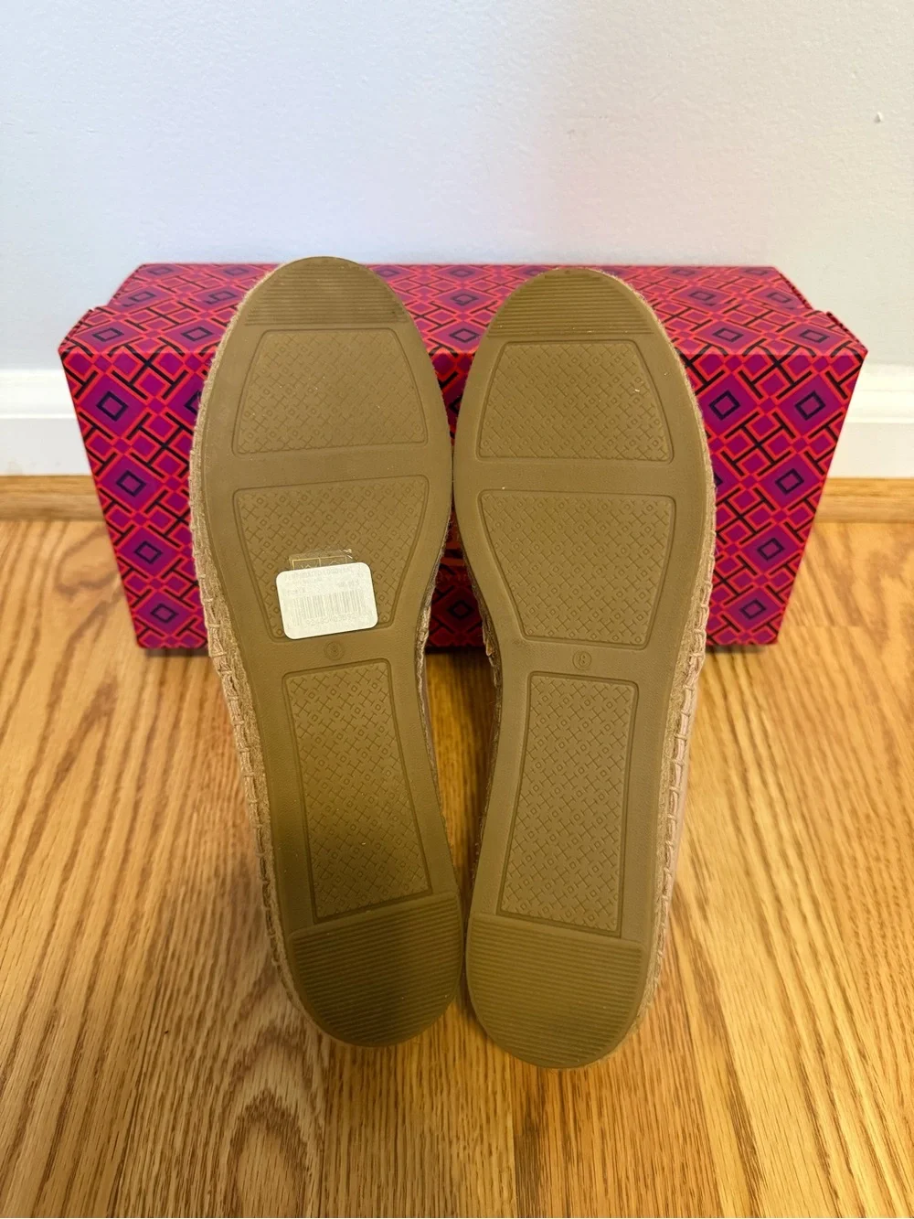 Tory Burch Perforated Leather Espadrilles in Blush Pink